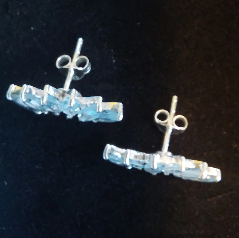 Light Blue Topaz Statement Earrings